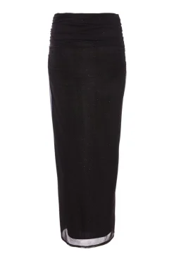 Quiz Glitter Mesh Midaxi Skirt Black Best