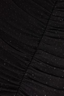 Quiz Glitter Mesh Midaxi Skirt Black Best