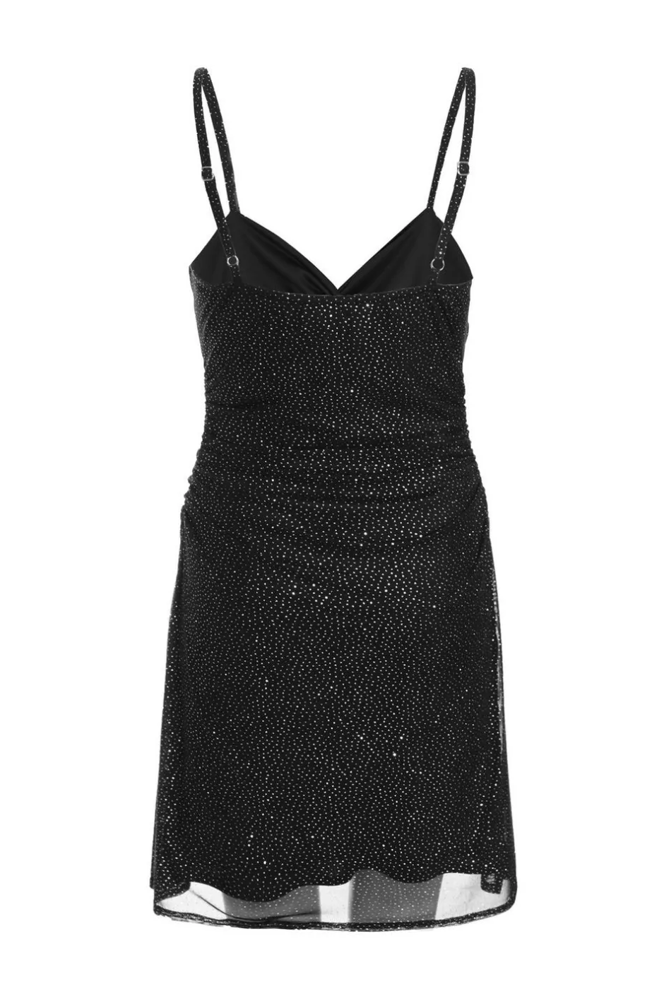 Quiz Glitter Mesh Mini Dress Black Clearance