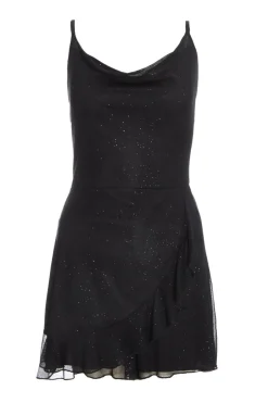 Quiz Black Glitter Mesh Skort Playsuit Discount