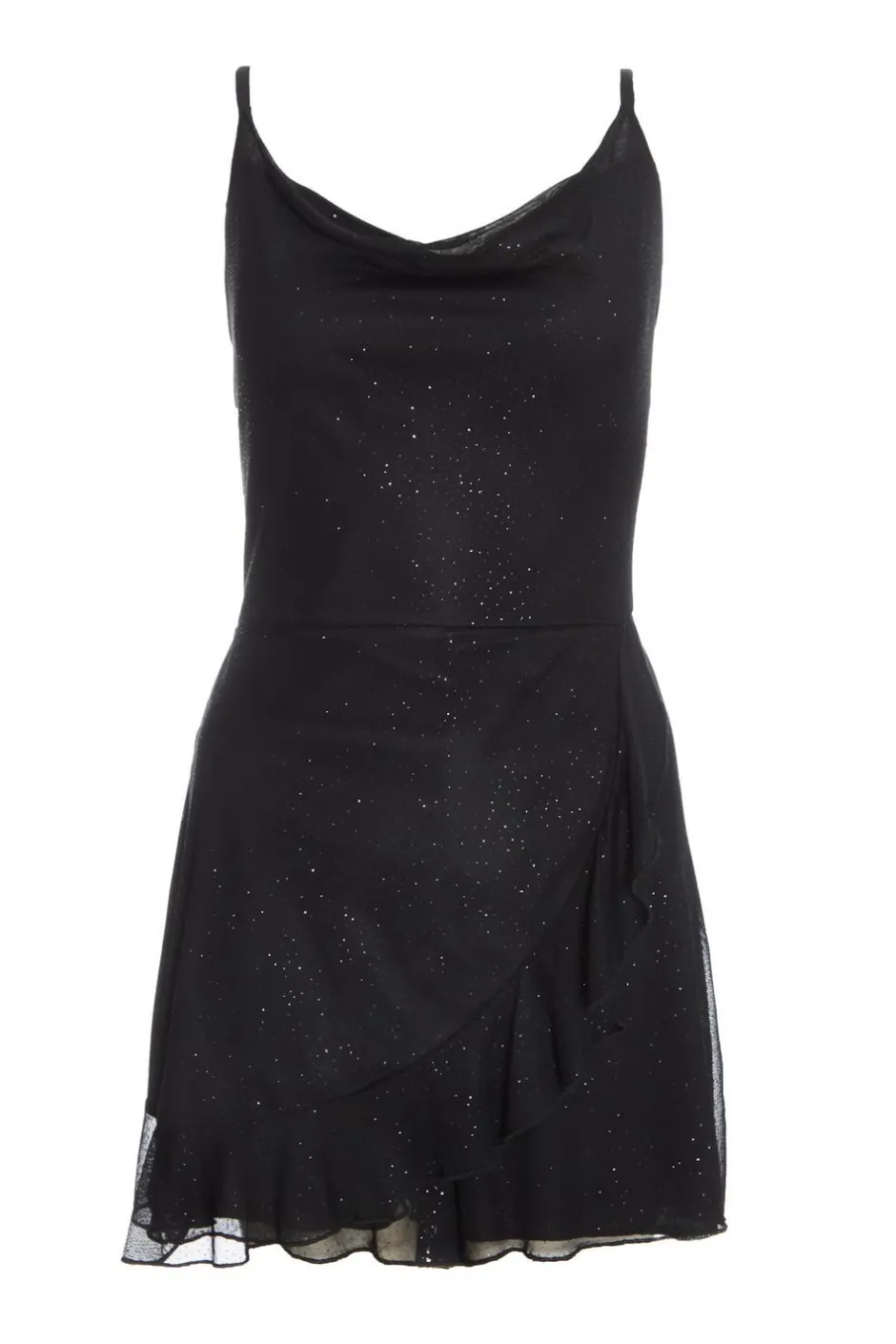 Quiz Black Glitter Mesh Skort Playsuit Discount