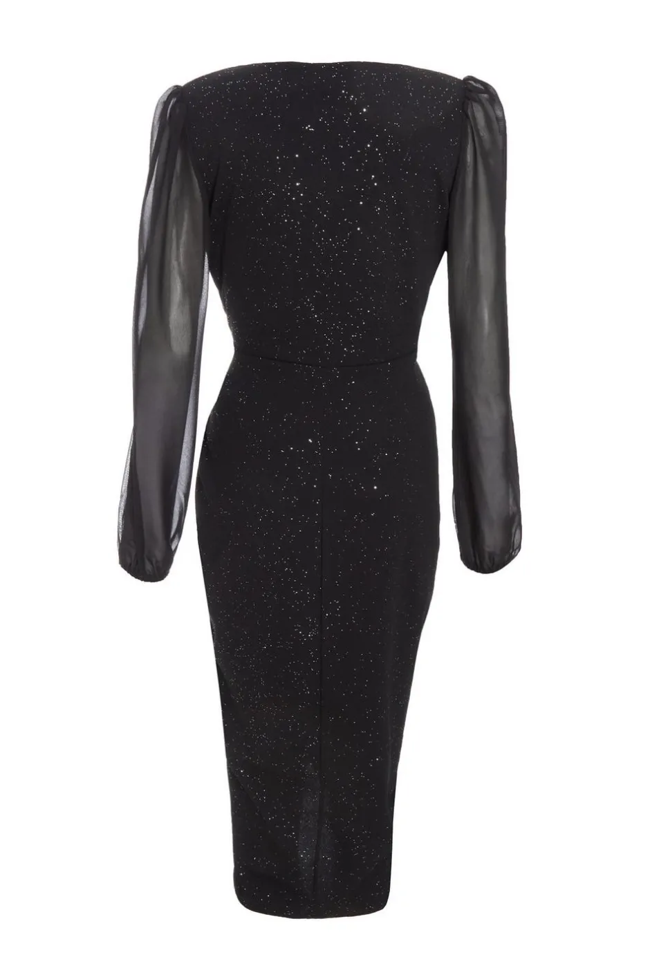Quiz Black Glitter Midi Dress Hot