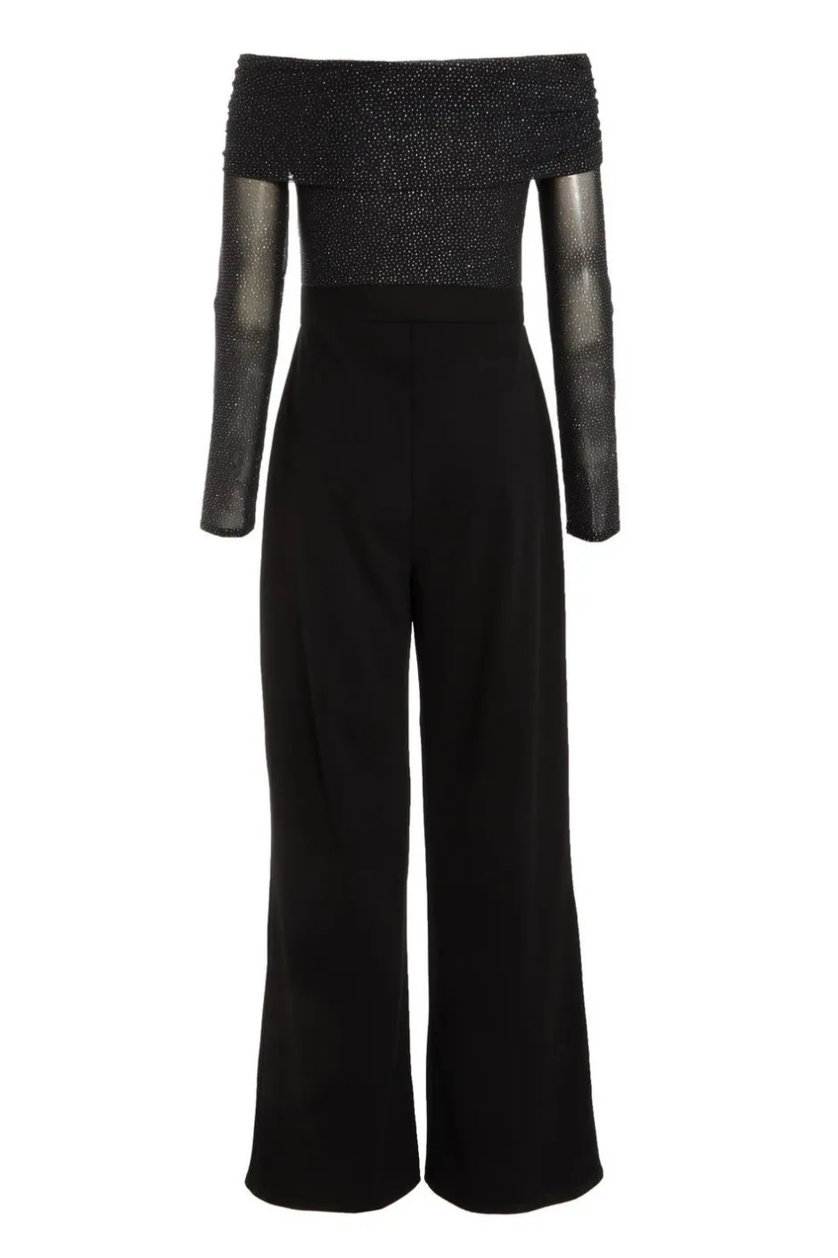 Quiz Black Glitter Palazzo Jumpsuit Best