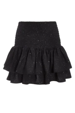 Quiz Glitter Shirred Waist Skirt Black Online