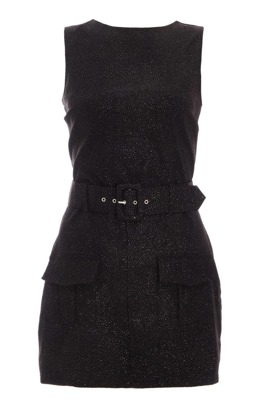 Quiz Black Glitter Skort Playsuit Hot