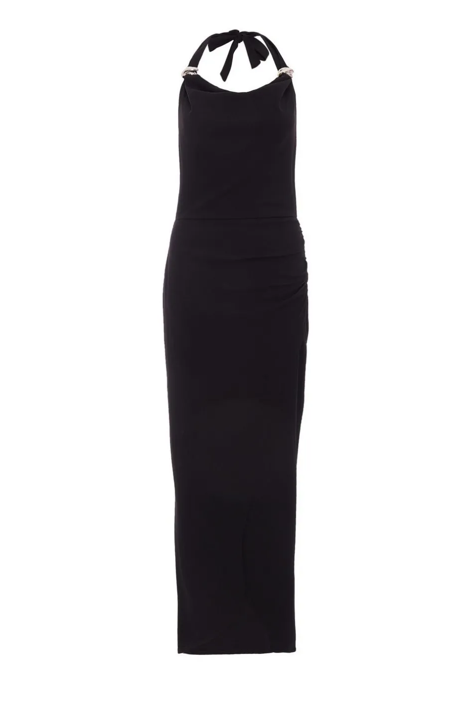 Quiz Black Halter Neck Maxi Dress New