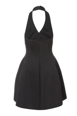 Quiz Halter Neck Skater Dress Black Sale