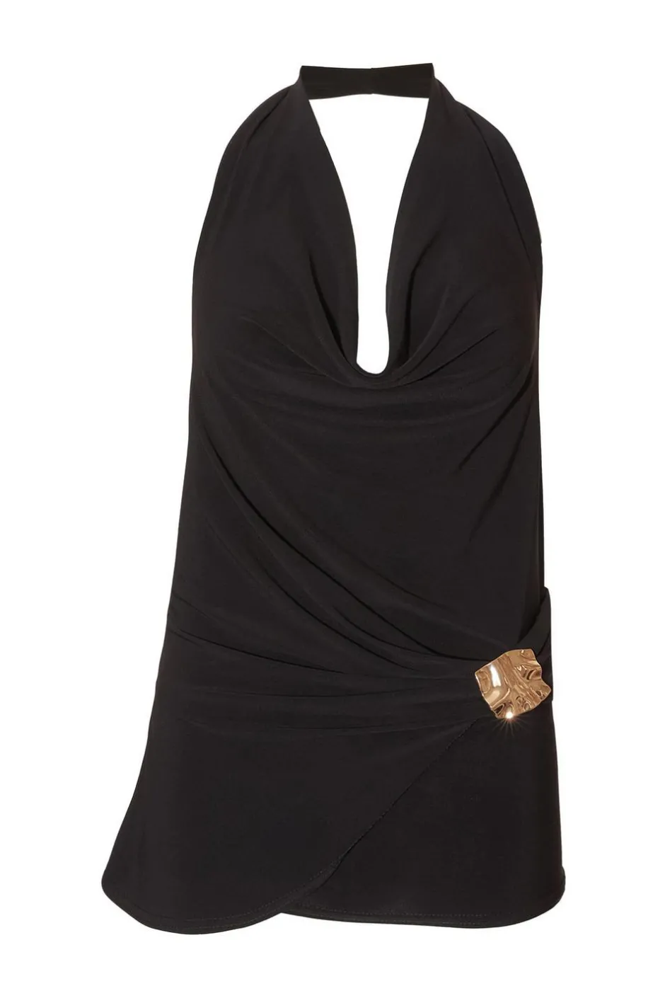 Quiz Black Halter Neck Wrap Top Discount