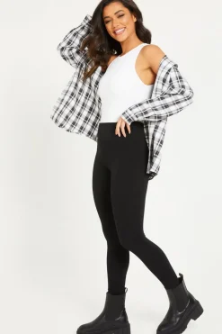 Quiz Black High Waist Leggings Discount