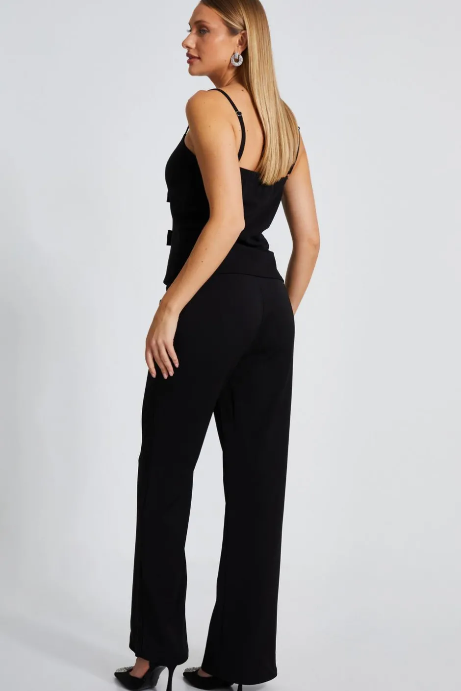 Quiz Black High Waisted Tailored Trousers Hot