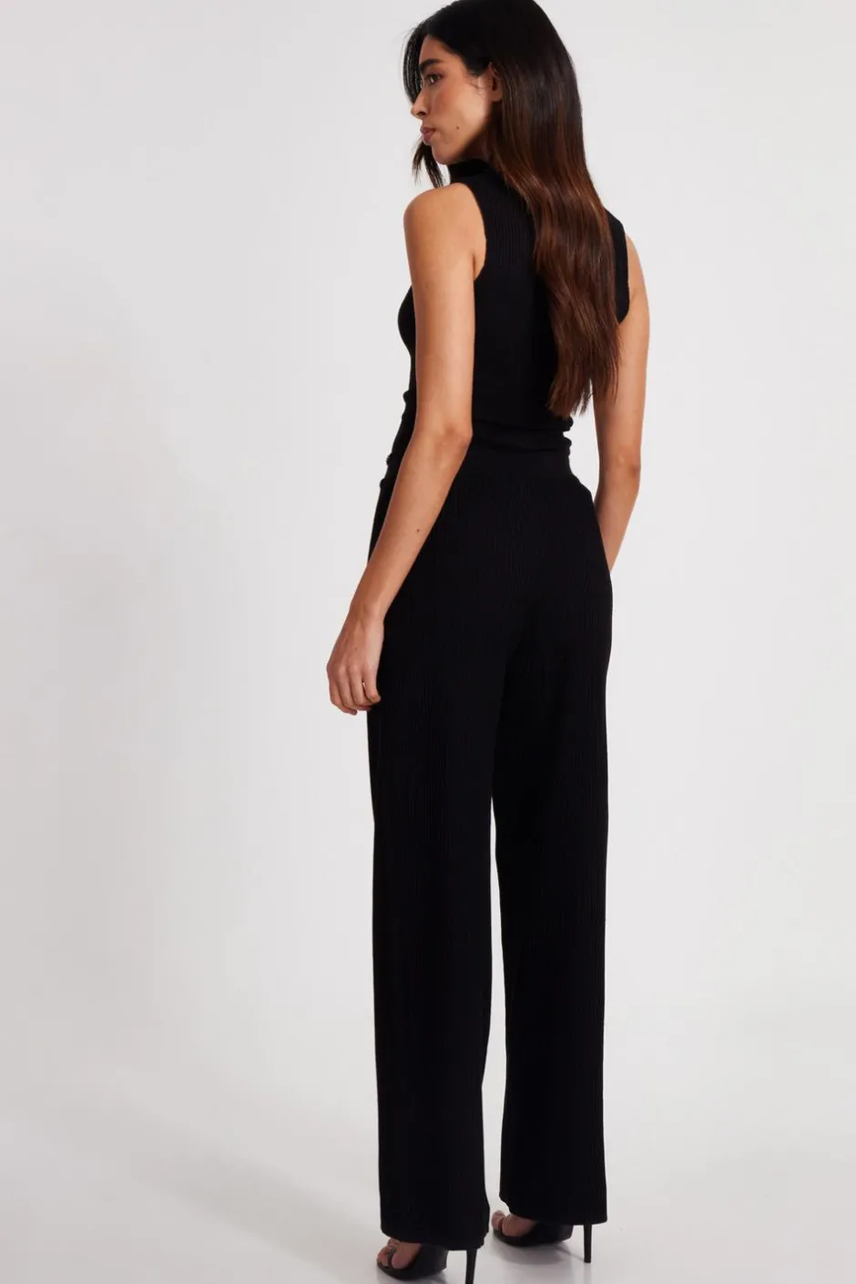 Quiz Knit Beaded Trousers Black