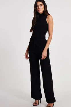Quiz Knit Beaded Trousers Black