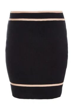 Quiz Black Knit Contrast Trim Mini Skirt Online