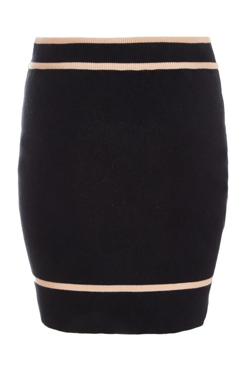 Quiz Black Knit Contrast Trim Mini Skirt Online