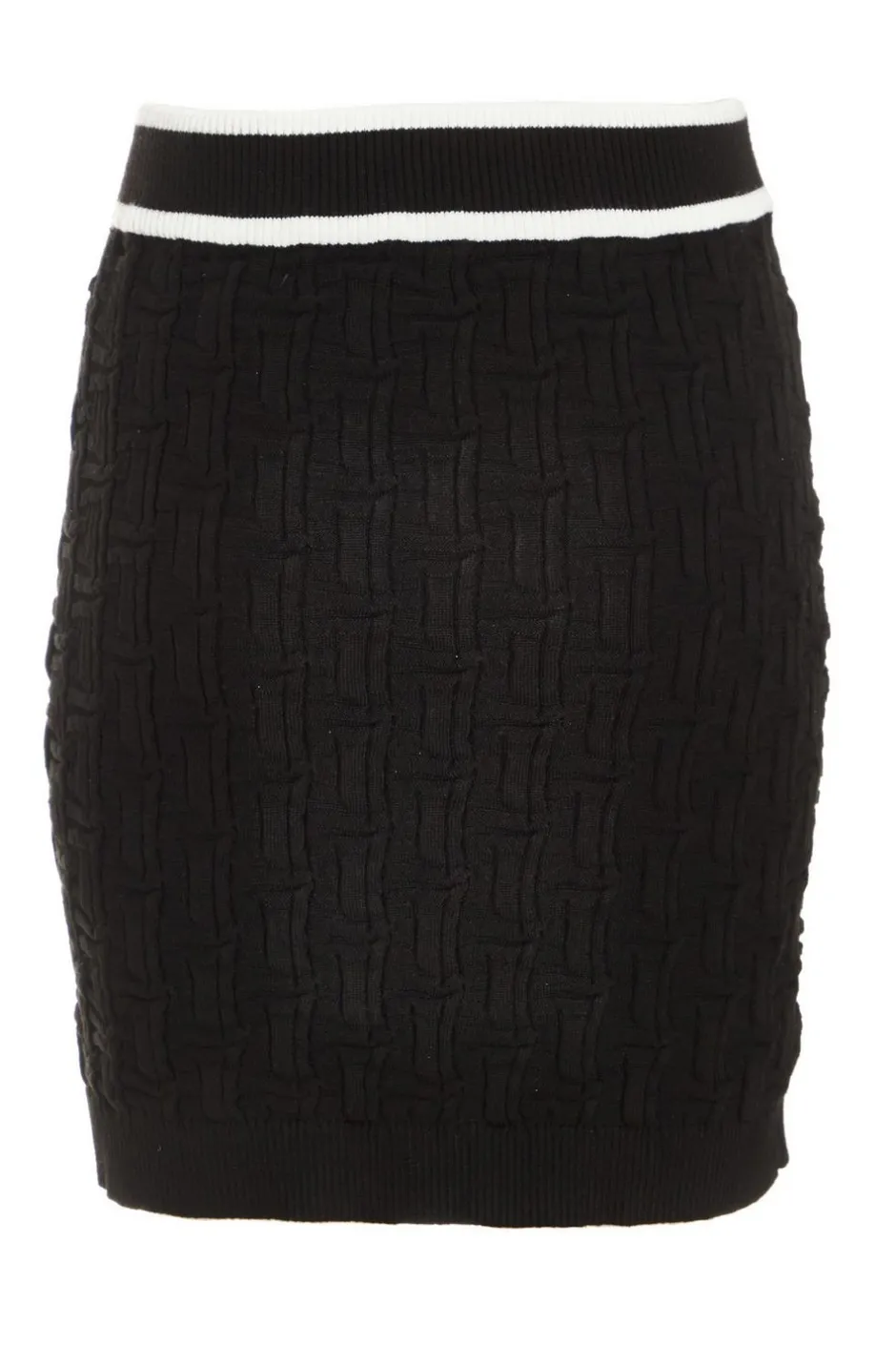 Quiz Black Knit Contrast Trim Skirt Clearance
