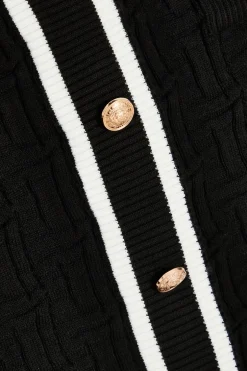 Quiz Black Knit Contrast Trim Skirt Clearance