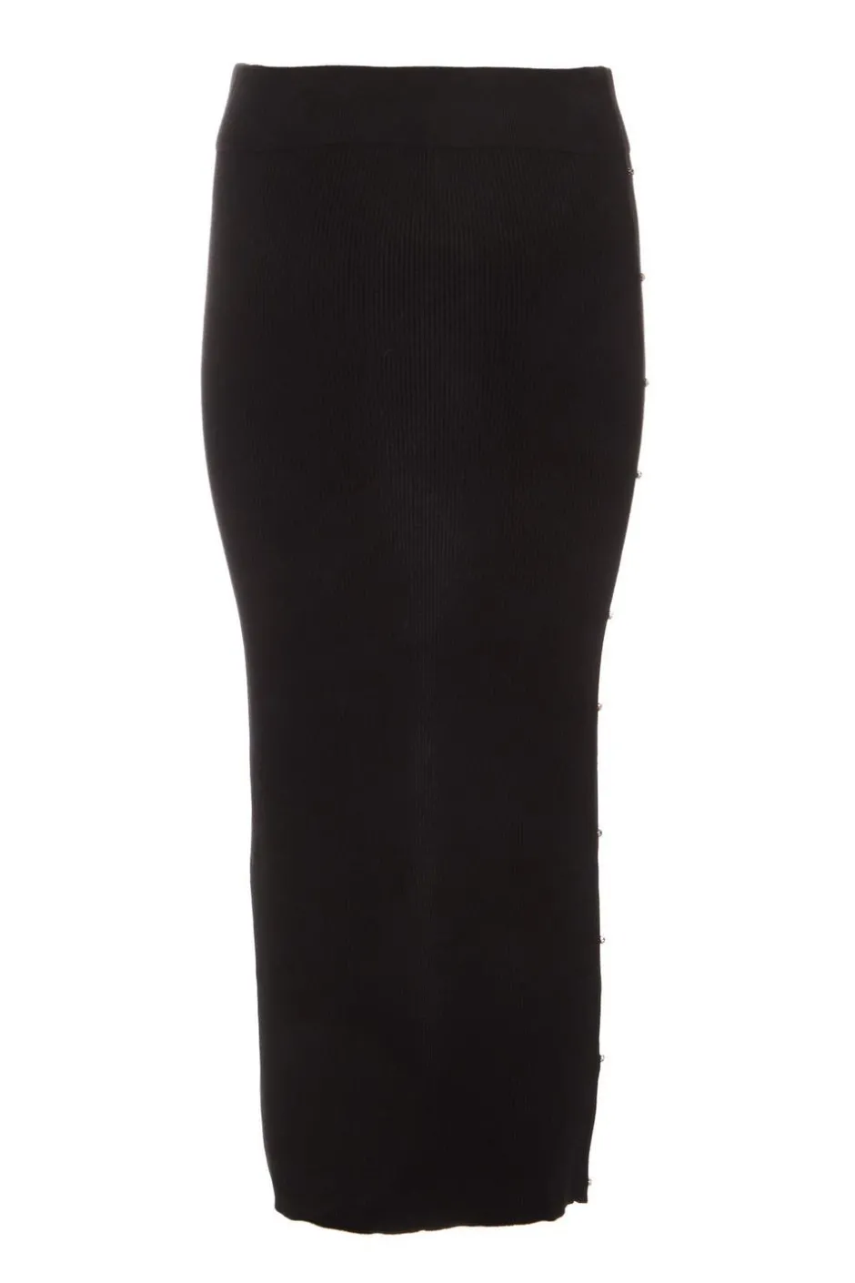 Quiz Black Knit Diamante Midi Skirt New