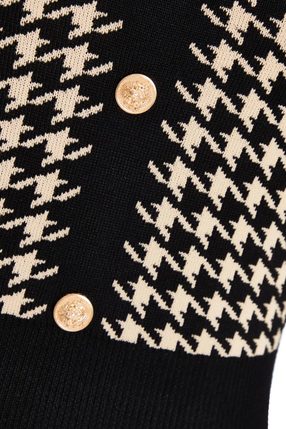 Quiz Black Knit Dog Tooth Jumper Dress Best