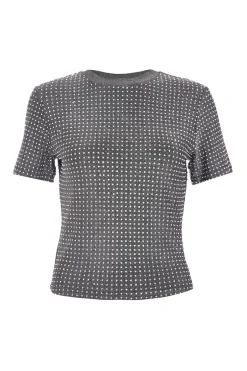 Quiz Knit Embellished Top Black Outlet