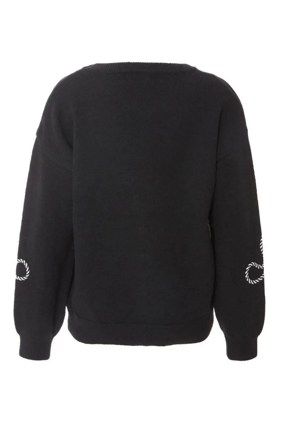 Quiz Black Knit Flower Stitch Jumper New