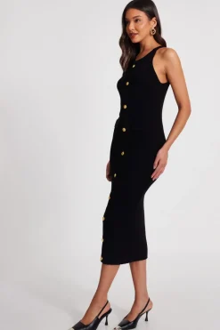 Quiz Black Knit Halter Neck Dress Best