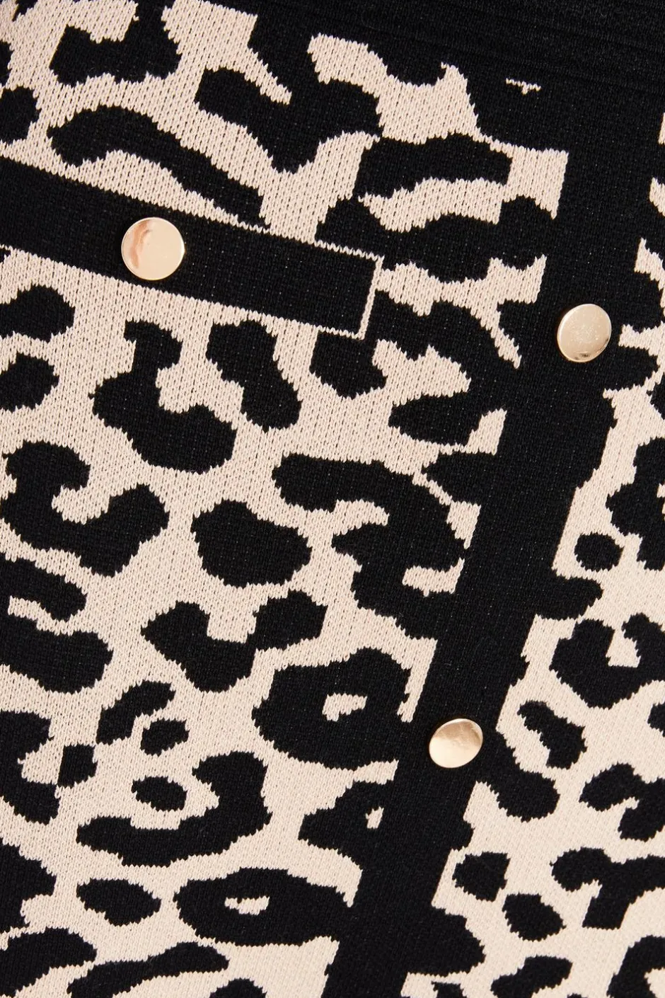 Quiz Black Knit Leopard Print Jumper Dress Online