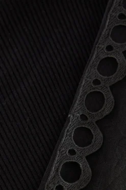 Quiz Knit Mesh Sleeve Jumper Black Best
