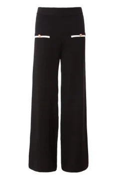 Quiz Black Knit Palazzo Trousers Outlet