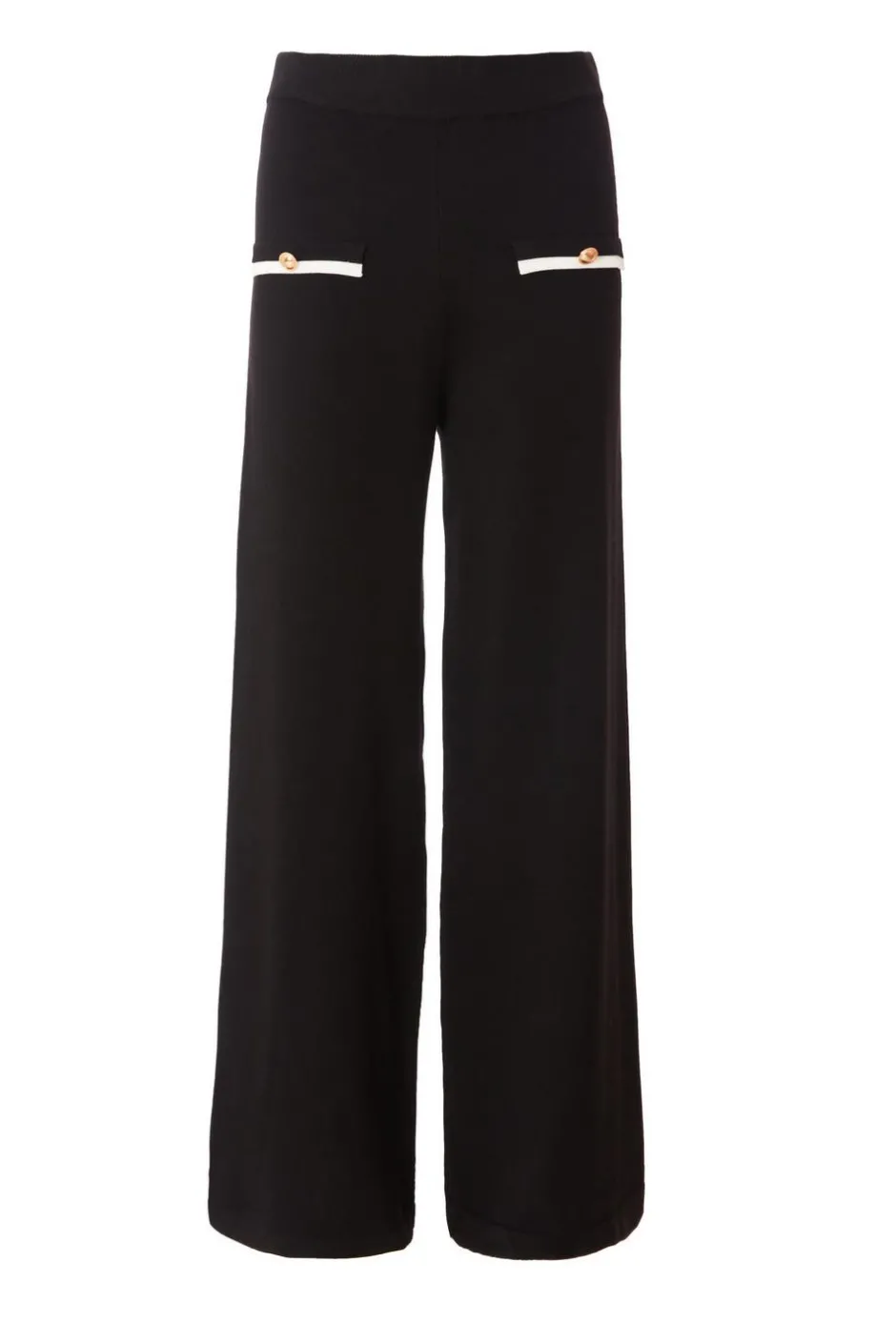 Quiz Black Knit Palazzo Trousers Outlet