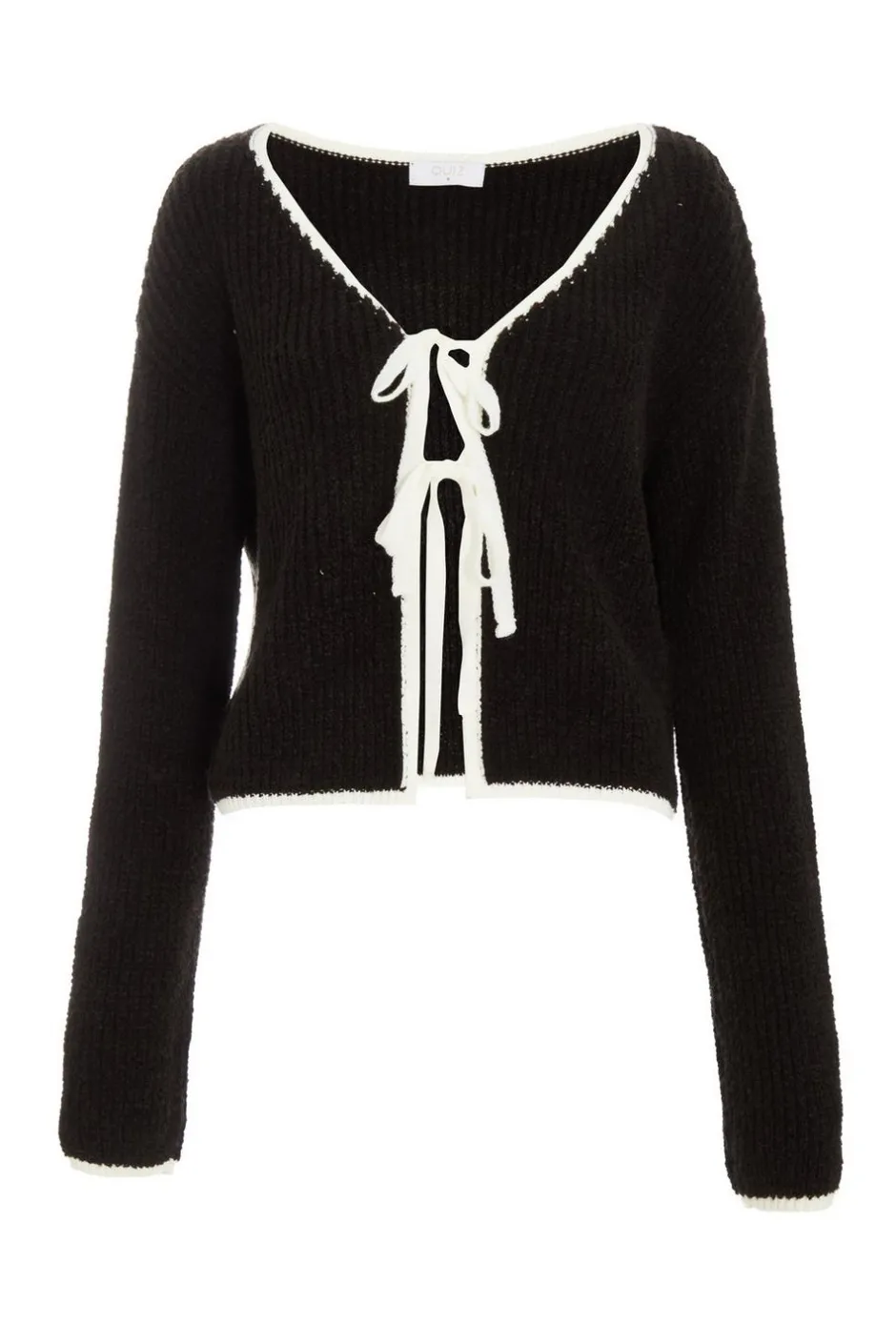 Quiz Black Knit Tie Front Cardigan Online