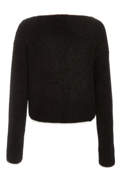 Quiz Black Knit Tie Front Cardigan Online
