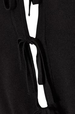 Quiz Black Knit Tie Front Cardigan Discount
