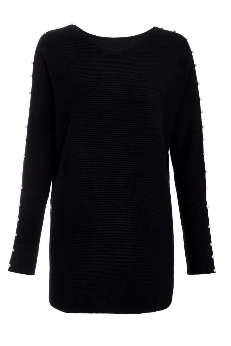 Quiz Knitted Beaded Batwing Jumper Black Online