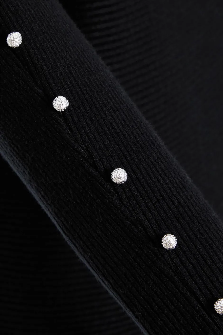 Quiz Knitted Beaded Batwing Jumper Black Online