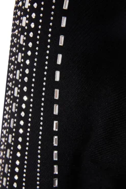 Quiz Knitted Diamante Jumper Black Online
