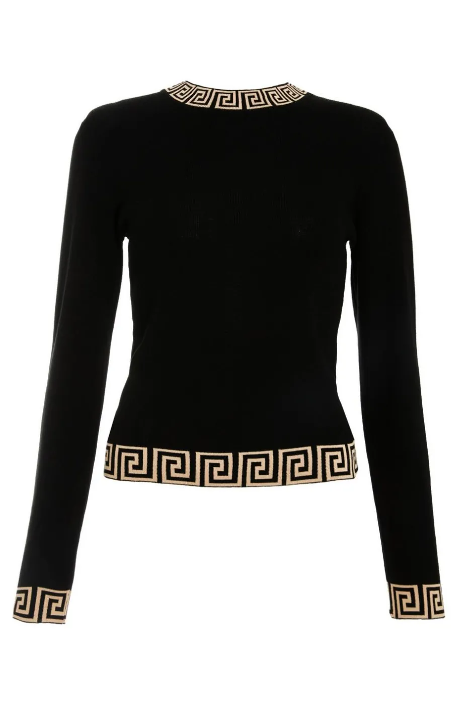 Quiz Black Knitted Geometric Trim Jumper Clearance