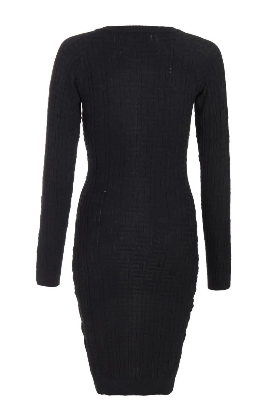 Quiz Black Knitted Jacquard Mini Dress