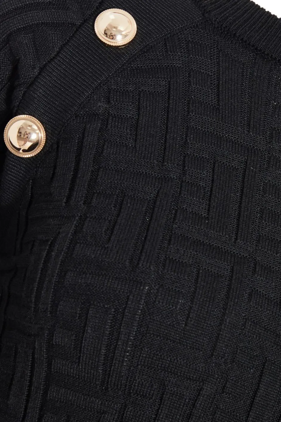 Quiz Black Knitted Jacquard Mini Dress