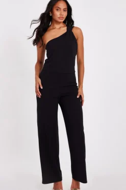 Quiz Black Knot Detail Jumpsuit