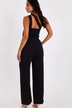 Quiz Black Knot Detail Jumpsuit