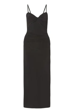Quiz Knot Detail Midaxi Dress Black New