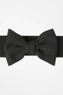 Quiz Black Large Bow Stretch Belt Discount