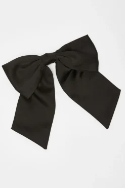 Quiz Black Large Satin Hair Bow Sale