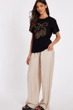 Quiz Black Leopard Print Cherry Top Best