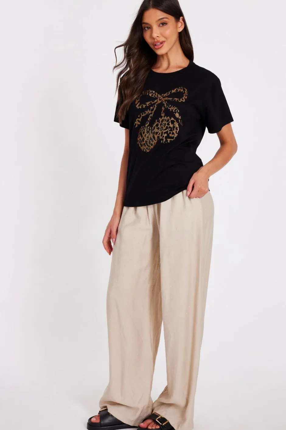 Quiz Black Leopard Print Cherry Top Best