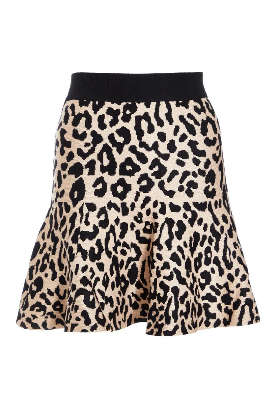Quiz Black Leopard Print Knit Skirt Clearance