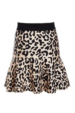 Quiz Black Leopard Print Knit Skirt Clearance