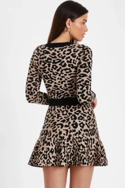 Quiz Black Leopard Print Knit Jumper Sale
