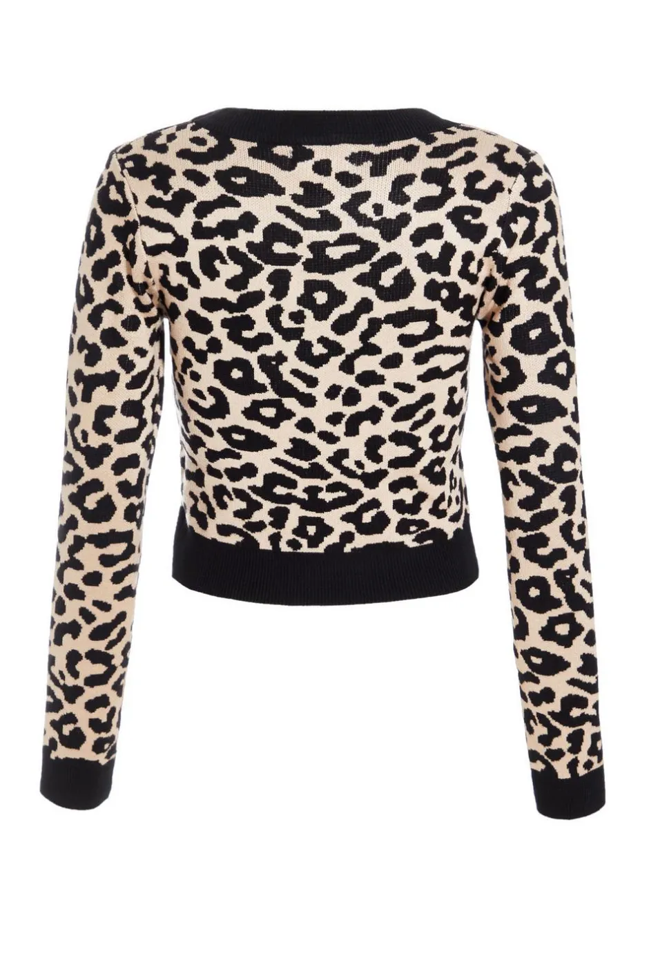 Quiz Black Leopard Print Knit Jumper Sale
