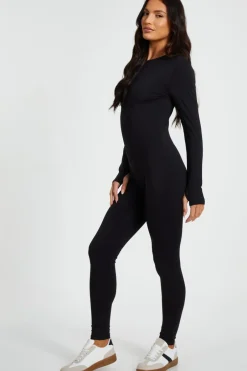 Quiz Black Long Sleeve Unitard Hot
